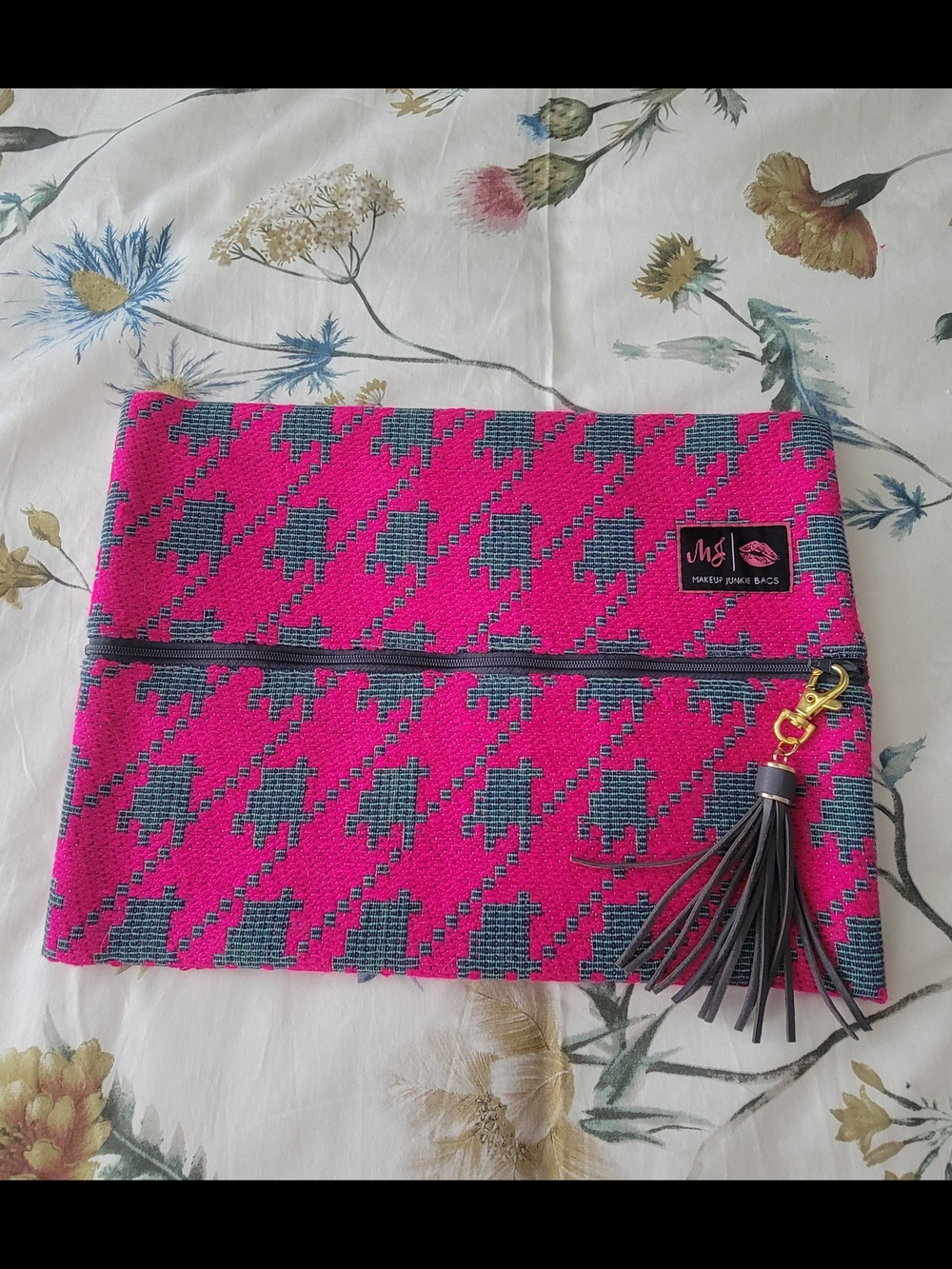 Pink and Gray Makeup Junkie Size Large Bag